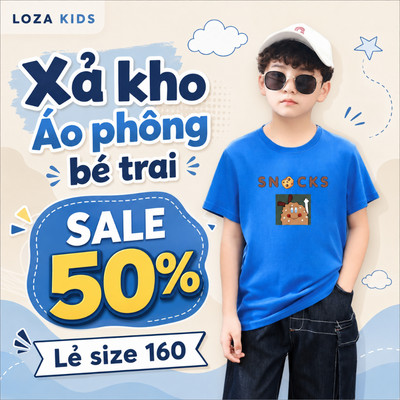 [XẢ KHO SIZE 160] Áo phông cho bé trai- Quần áo trẻ em từ 35-40kg - Loza Kids XA011