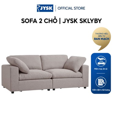 Sofa 2 chỗ | JYSK LYBY | vải polyester | vàng cát | R196xS98xC81cm