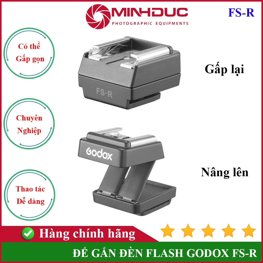 Bộ nâng đế gắn đèn FLash Godox FS-R một tiếp điểm có thể gấp gọn sử dụng cho đèn iM20, iM22, iT20 & 