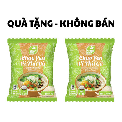 [GIFT] 2 Gói Cháo Yến Thịt Gà Green Bird 55g [QUÀ TẶNG KHÔNG BÁN]