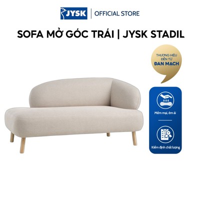 Sofa mở góc trái | JYSK STADIL | vải polyester/gỗ tự nhiên | be | R155xS83xC76cm