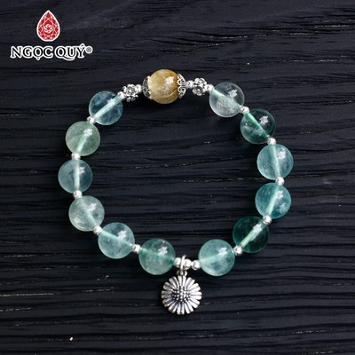 Vòng tay đá Thạch anh tự nhiên phối charm - Mẫu VC0709 - Ngọc Quý