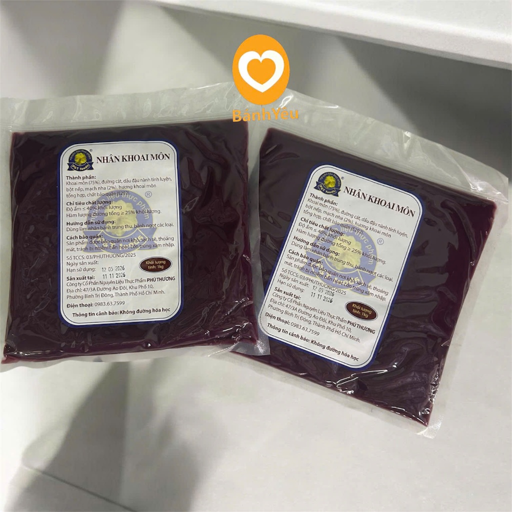 🌿 Nhân Khoai Môn Phú Thương gói 1kg dùng làm bánh trung thu, bánh ngọt