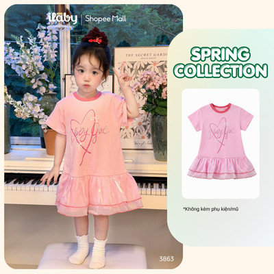 [ILABY 10-40kg] Váy bé gái chất liệu thun phối chân váy voan tầng bóng phá cách [3863]