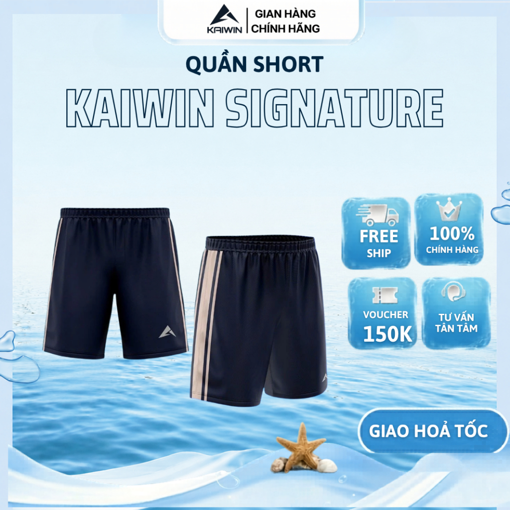 Quần Shorts Thể Thao KAIWIN SIGNATURE Siêu Nhẹ, Quần Shorts Chính Hãng Kaiwin Cao Cấp