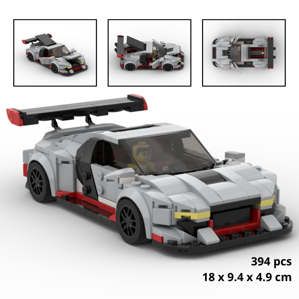 Mô hình xe Audi R8 GT3 lắp ráp speed 8 stud trưng bày, đồ chơi DIY làm quà tặng cho bé trai