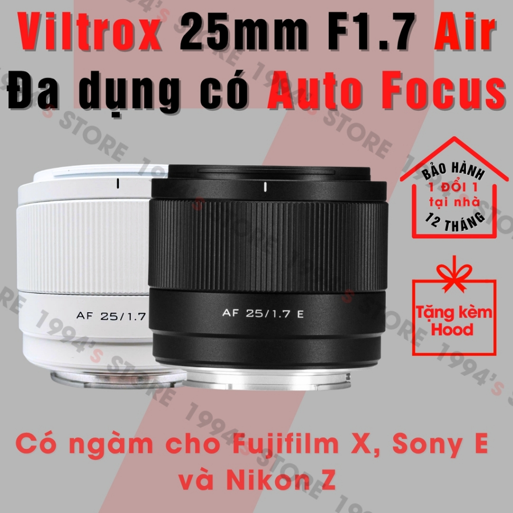 Ống kính Viltrox 25mm F1.7 AF Air Auto Focus - Lens góc rộng đa dụng lấy nét tự động dành cho Fujifi