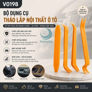Bộ 4 Cây nạy nhựa nội thất ô tô mở tappi, taplo, mặt dưỡng, hộc gió, đồng hồ,... tránh bị trầy xước nội thất S0038