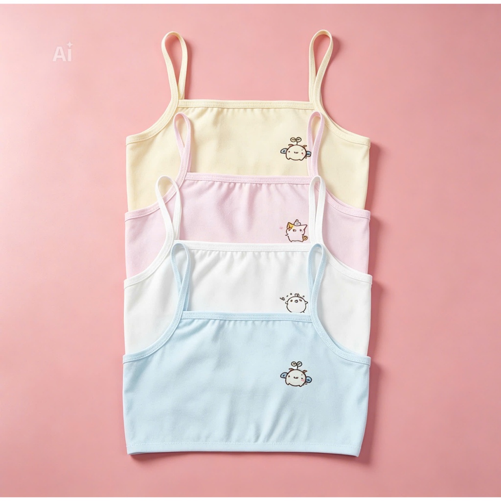 Áo lót bé gái tuổi dậy thì chất cotton, mềm mại, thoáng mát, Áo lá cho học sinh cấp 1 cấp 2 quai nhỏ