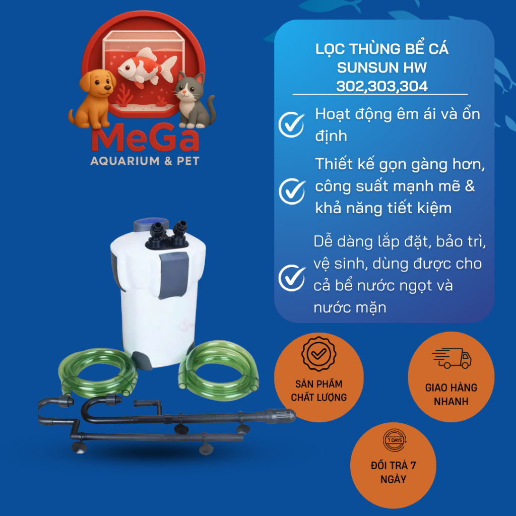 Lọc Thùng Thế Hệ Mới SunSun HW 302,303,304