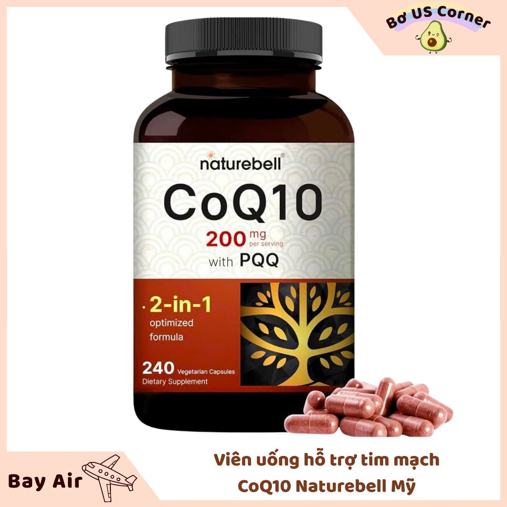 Viên uống CoQ10 200mg Naturebell Mỹ 240 viên (BILL US)