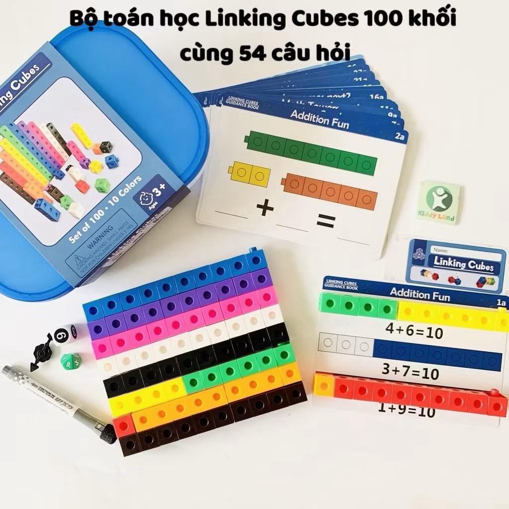 🧩 BỘ LINKING CUBES 100 KHỐI – HỌC TOÁN MÀ CHƠI, CHƠI MÀ HỌC 🧩