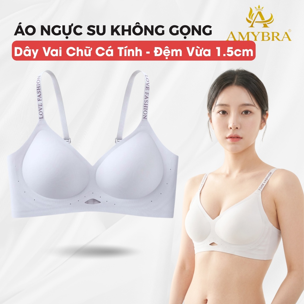 [ Combo Tiết Kiệm ] Combo Áo Ngực Nữ Khoét Giọt Nước Thoáng Khí, Áo Lót Đúc Su Tàng Hình AMYBRA A960