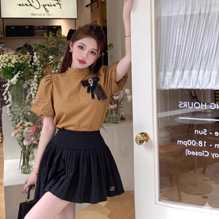 Áo Sơ Mi Nữ Tay Bồng Phối Nơ Tiểu Thư