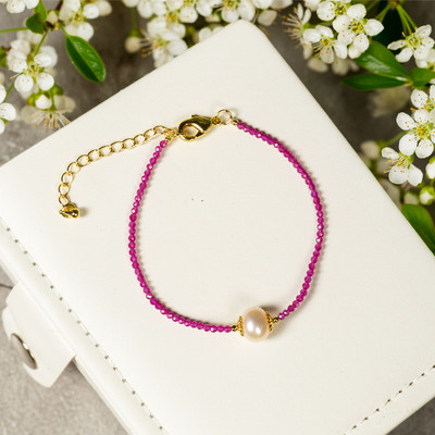 Vòng Tay Ruby Tổng Hợp Mix Ngọc Trai Nhỏ Xinh Xắn, Thời Trang - Ngọc Trai Trường Thịnh