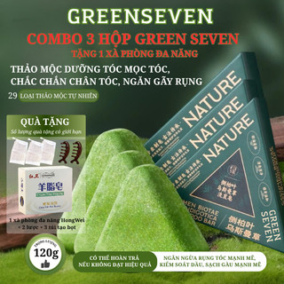 Combo 3 Xà Phòng Gội Đầu Chính Hãng Green Seven Thảo Mộc Cỏ Usma Tân Cương Xà Bông Giảm Gàu Mọc Tóc Ngăn Rụng Tóc