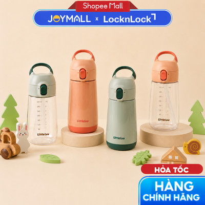 Bình nước có ống hút cho bé LocknLock Little luv Switch Cap tumbler LHC918 HAP918 380ml 410ml, Hàng chính hãng - JoyMall