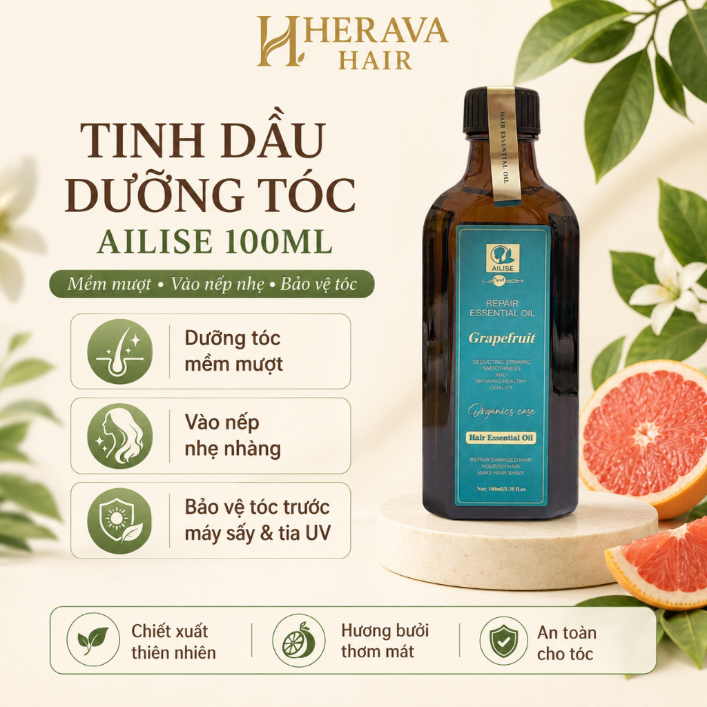 Tinh dầu dưỡng tóc AILISE 100ml oil Serum phục hồi dưỡng tóc uốn, nhuộm, siêu mượt