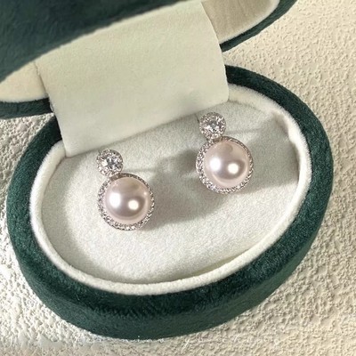 Bông Tai Đính Hạt Ngọc Trai Size 8ly Tinh Tế, Xinh Xắn - Ngọc Trai Trường Thịnh