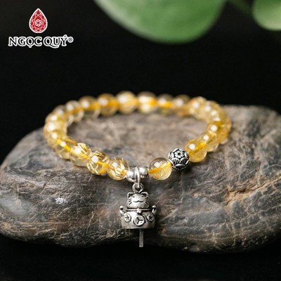 Vòng tay đá Thạch anh tự nhiên phối charm - Mẫu VC0688 - Ngọc Quý