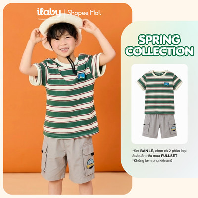 [ILABY 10-40kg] Mix set bộ bé trai áo thun co giãn 4 chiều thấm hút và quần short [3948+3296]