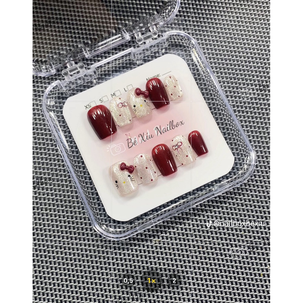 ( M2 ) nailbox hellokitty vuông ngắn