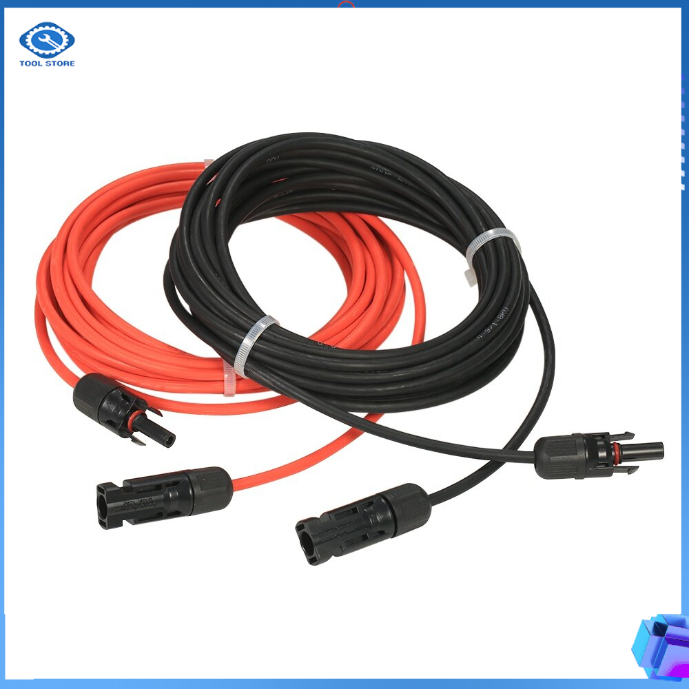 1Pair Black & Red , 10/20/30 Feet Solar Panel Extension Cable Wire with MC4 Female and Male Connecto