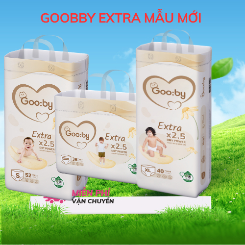 Bỉm  tã dán/quần Gooby Extra mềm mại, siêu thấm hút size NB72, NB66,  M58,L52,XL50,XXL46 cho bé từ 6