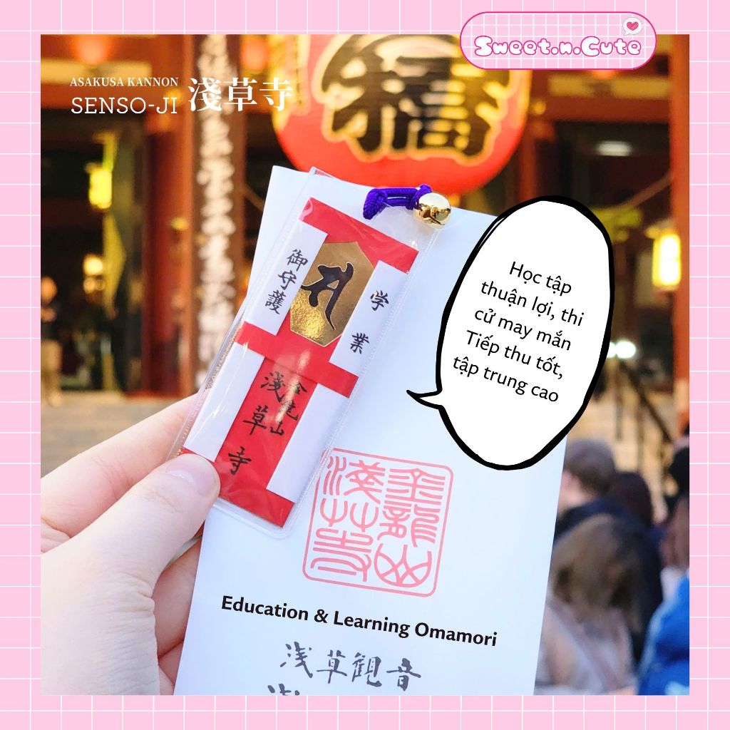 [Nội địa Nhật - Omamori] Omamori cầu học hành thuận lợi, đỗ đạt - Học Nghiệp Phù thỉnh từ Sensō-ji