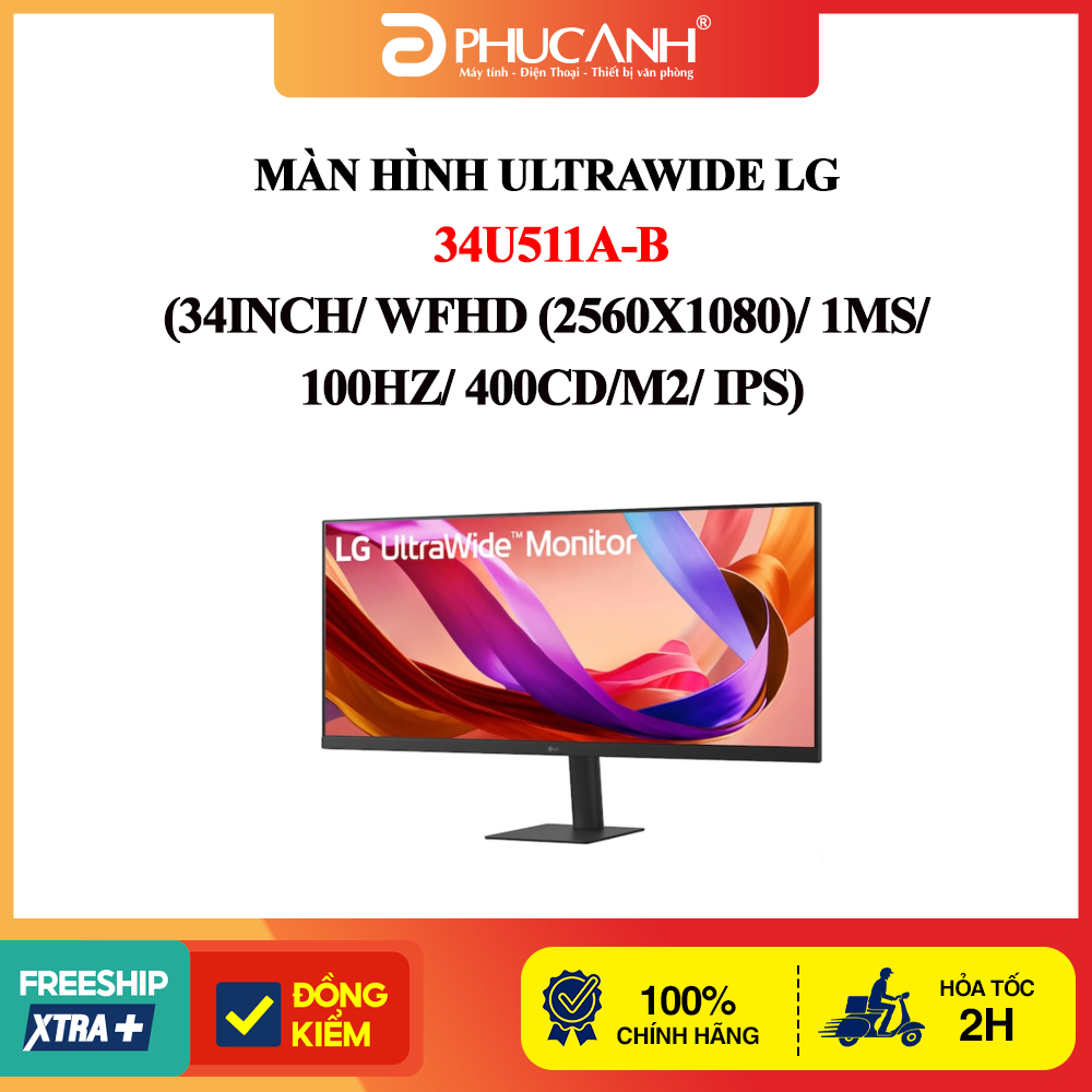 Màn hình ultrawide LG 34U511A-B (34Inch/ WFHD (2560x1080)/ 1ms/ 100HZ/ 400cd/m2/ IPS)