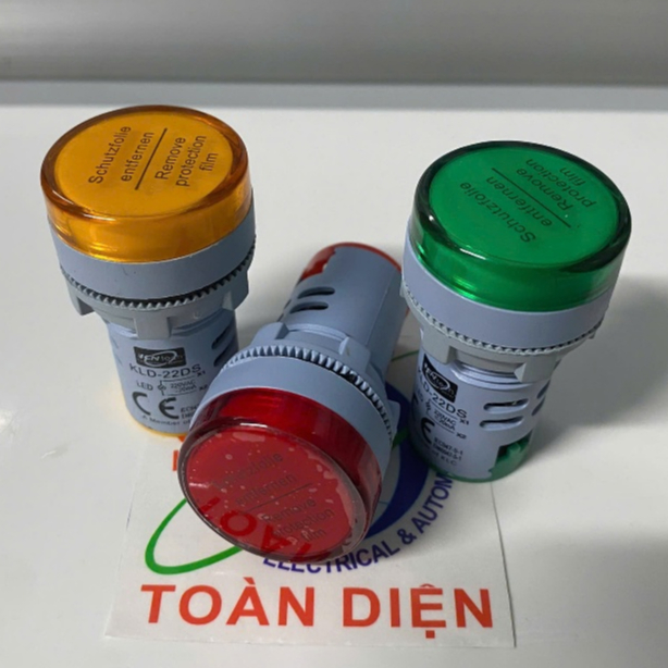 Đèn Báo Pha Kentech 22mm (Phi 22) – Xanh / Đỏ / Vàng 220VAC