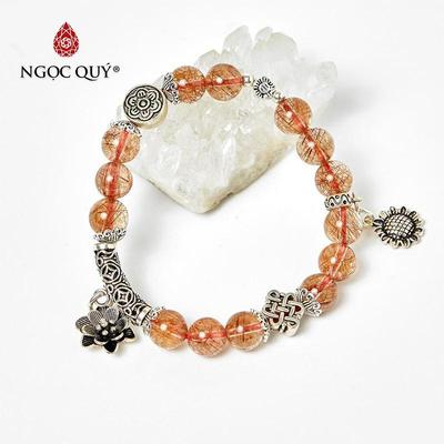 Vòng tay đá Thạch anh tự nhiên phối charm - Mẫu VC0682 - Ngọc Quý