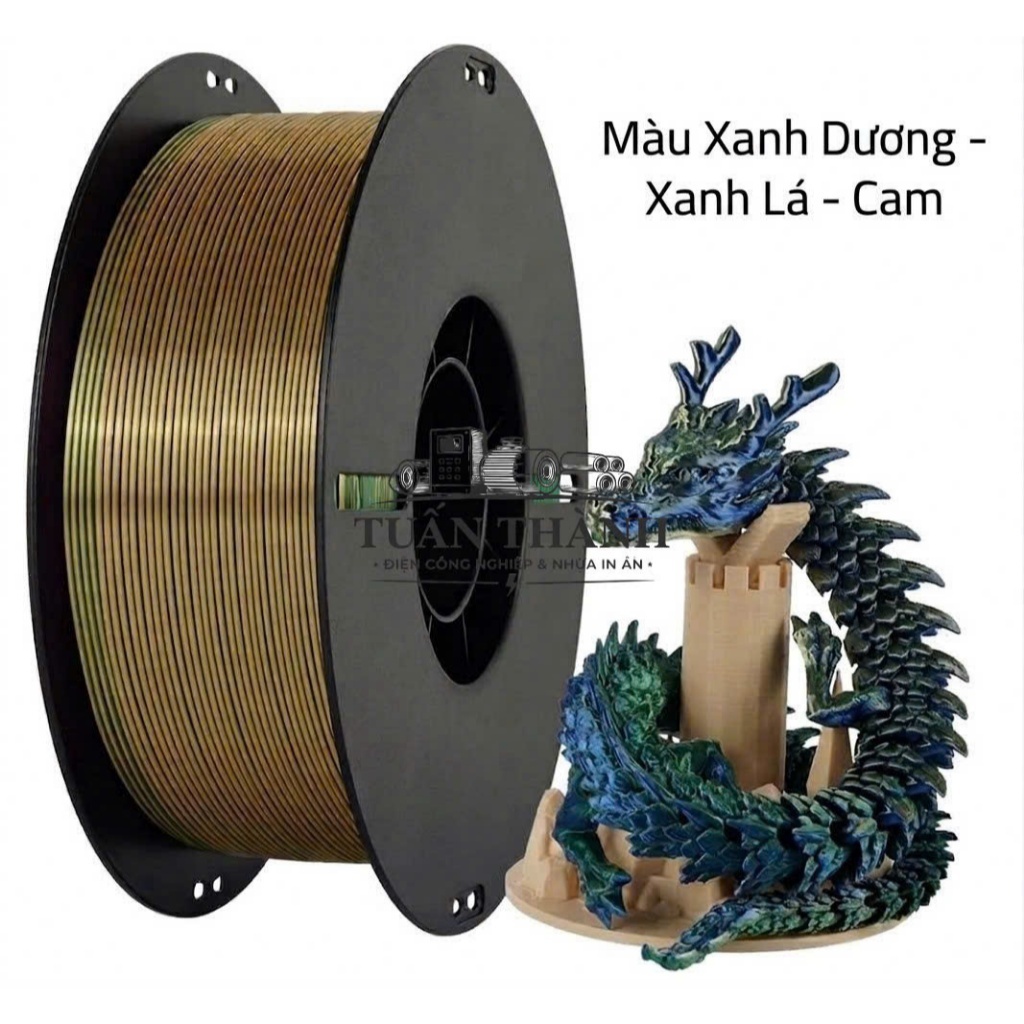 Nhựa PLA Silk KINGROON 3 Màu Xanh Dương - Xanh Lá - Cam