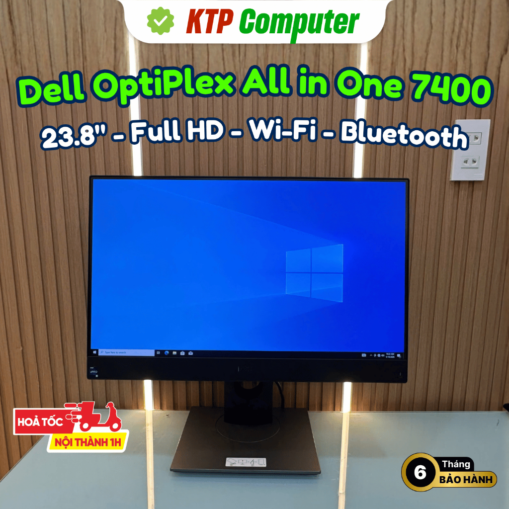 Máy tính AIO Dell OptiPlex 7400 (24" FHD - i5/i7 Gen12 - AMD Radeon RX 6500M - WiFi BT) + Phím Chuột