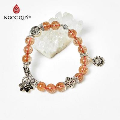 Vòng tay đá Thạch anh tự nhiên phối charm - Mẫu VC0677 - Ngọc Quý