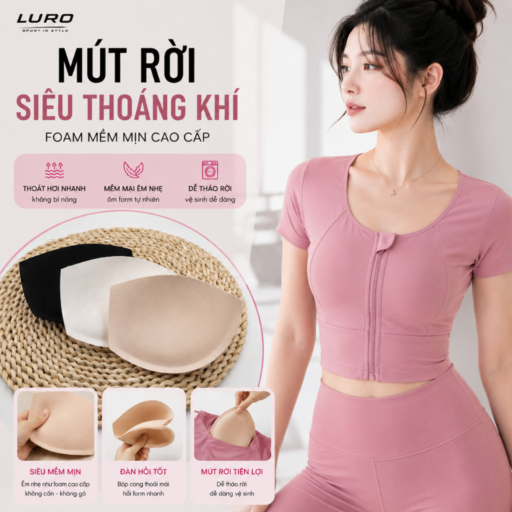 AC61 — Áo Croptop Thể Thao Khóa Kéo 3