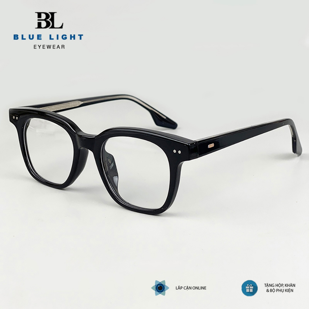 Gọng Kính Cận, Kính Mắt Giả Cận Nam Nữ BLUE LIGHT GM Cao Cấp, Acetate Lõi Thép, Vuông Nhỏ Gọng Dày