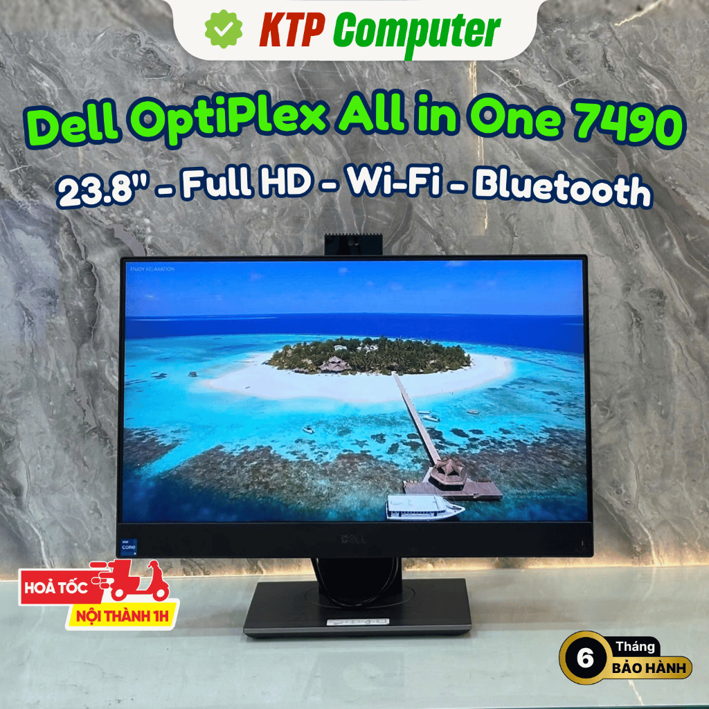 Máy tính AIO Dell OptiPlex 7490 (24" FHD - i5/i7 Gen10 - GTX 1650Ti - WiFi BT) Tặng Kèm Phím Chuột