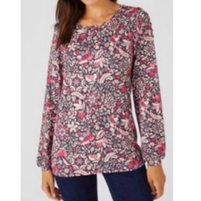 (A2863) Áo thun 4 chiều tay dài hoạ tiết hoa lá (Size L , XL , XXL) - Thanh lý vnxk