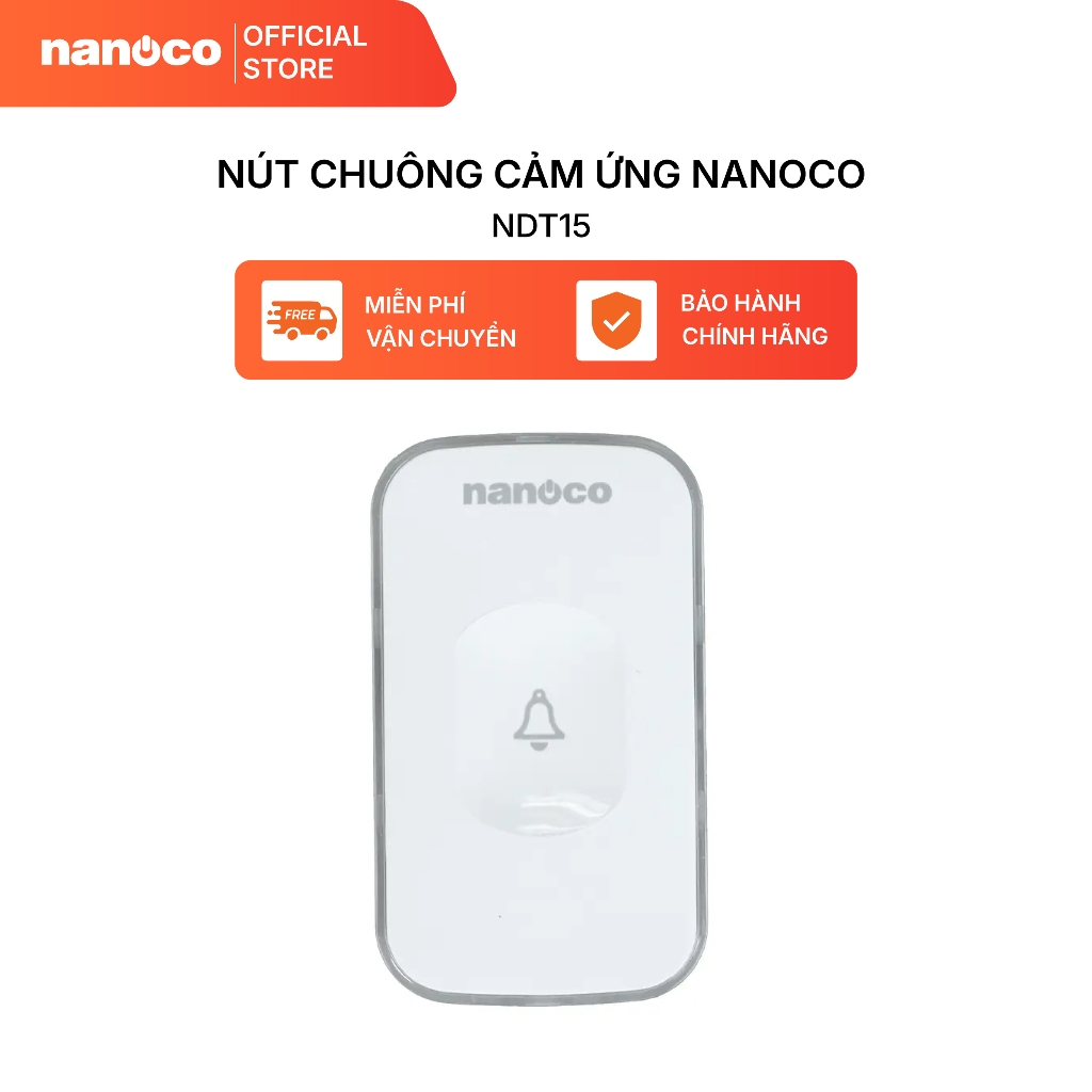 Nút chuông cảm ứng Nanoco model NDT15 (cảm ứng dùng pin,)