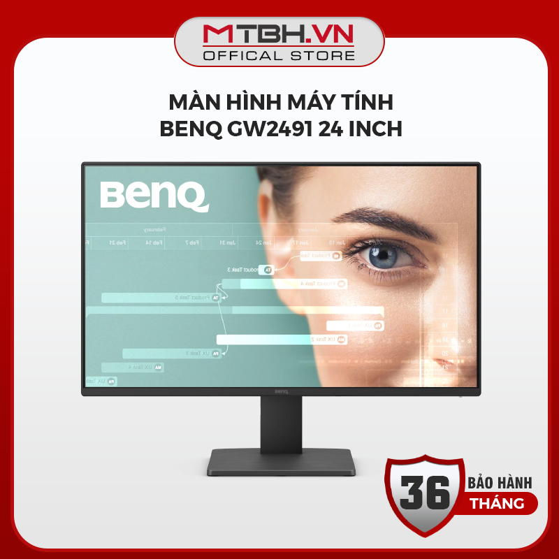 Màn Hình Máy Tính BenQ GW2491 24 Inch IPS 100Hz - Công Nghệ Bảo Vệ Mắt Eye-Care, Học Tập Làm Việc