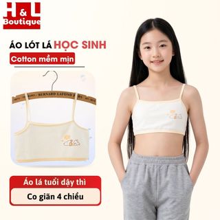 Combo Áo Lót Học Sinh cotton màu sắc nhẹ nhàng, áo lá học sinh họa tiết cún yêu HL BOUTIQUE A154