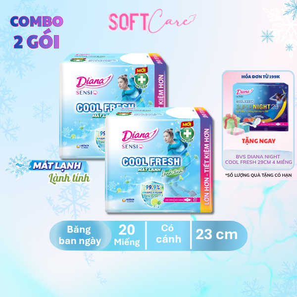 Combo Băng Vệ Sinh Diana Sensi Cool Fresh 20 Miếng
