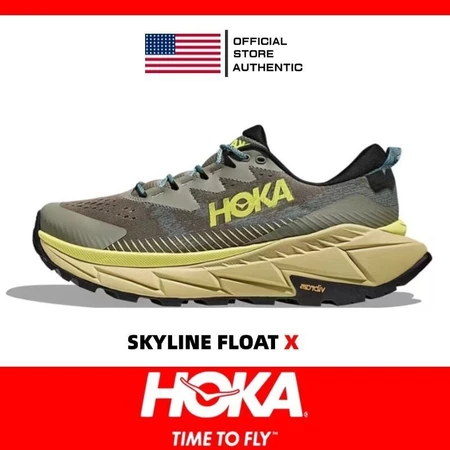 100% Genuine Hoka SKYLINE FLOAT Green Unisex Breathable Low Cut Hiking Shoes