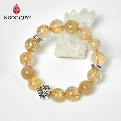Vòng tay đá Thạch anh tự nhiên phối charm - Mẫu VC0673 - Ngọc Quý