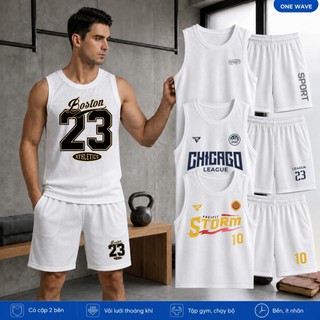 Bộ Quần Áo Sát Nách Thể Thao Chất Thun Lưới Co Giãn Đồ Tập Gym, Chạy Bộ Unisex Form Rộng Cá Tính TL018