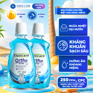 Nước súc miệng cho người niềng răng Sabai Fluocaril vị bạc hà 500ml Sabai Care HCM