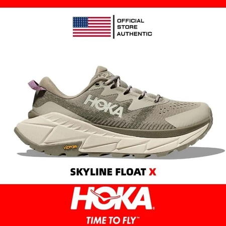 100% Genuine HOKA SKYLINE FLOAT X for Women Wheat Green Breathable Running Shoes