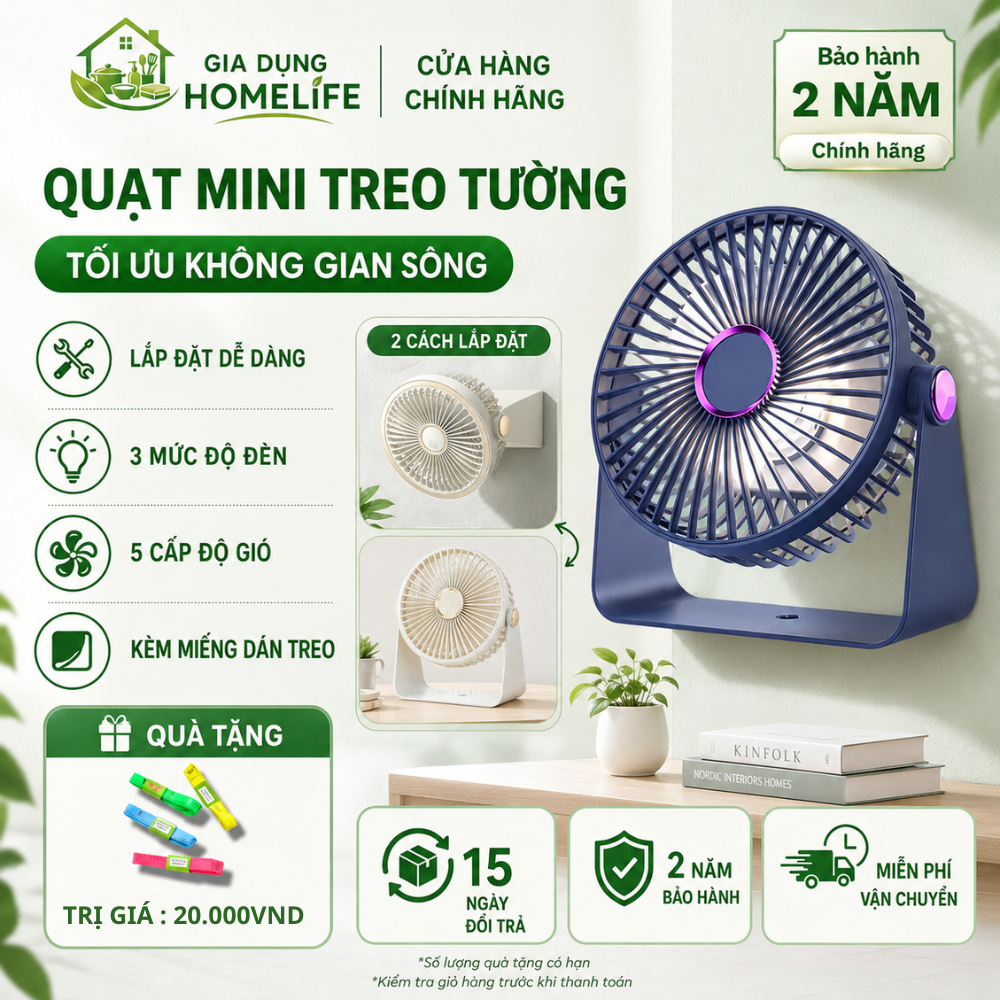 Quạt mini sạc điện 20000 MAH quạt kẹp,GF07 Quạt máy tính để bàn,Điều chỉnh tốc độ 5 tốc độ