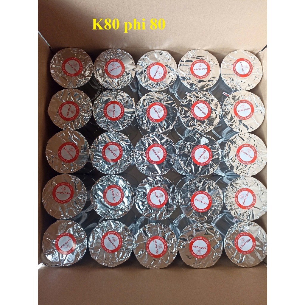 Giấy in bill hóa đơn Hiso paper cao cấp k80x45mm, k80x80 , k57x45, k57x38mm